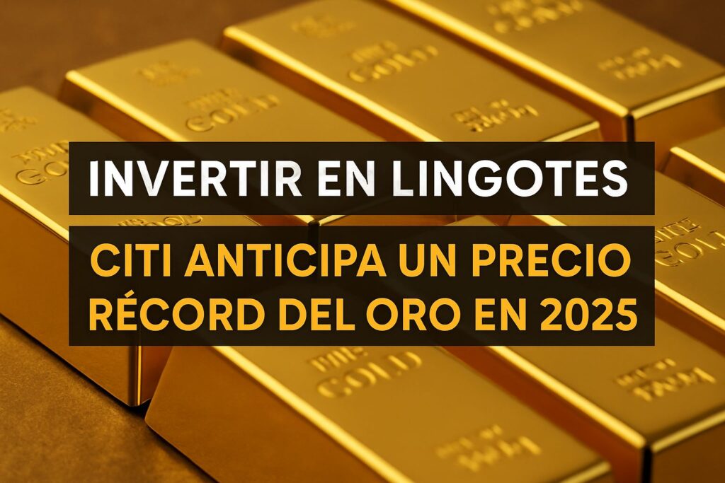 Lingotes de oro de alta pureza apilados sobre superficie dorada, ideales para quienes buscan invertir en lingotes como refugio ante la incertidumbre económica.